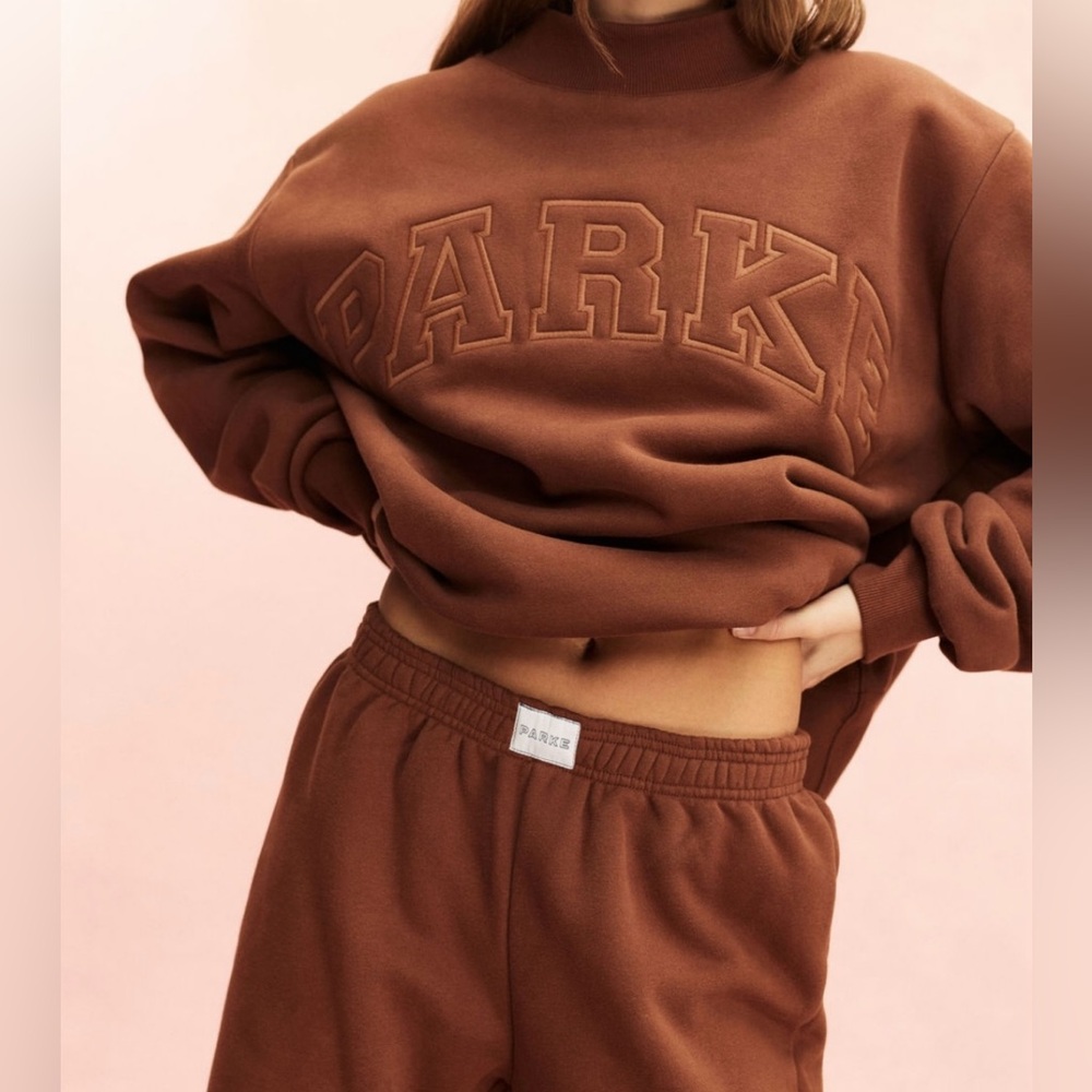 Parke Monochrome Varsity Mockneck S/M Mocha
